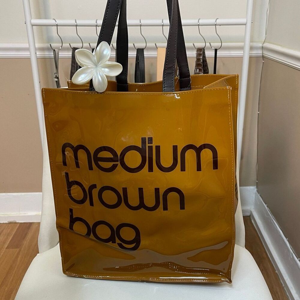 Bloomingdale’s Medium PVC Brown Reusable Shopping Tote Bag
